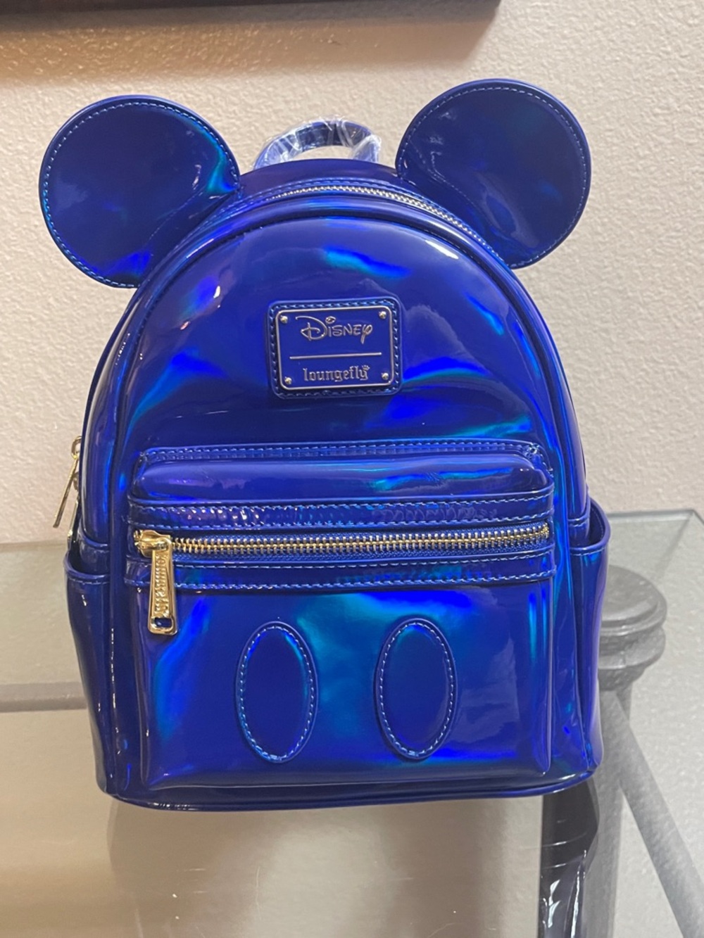 Loungefly Disney Mickey Mouse Iridescent Blue Mini Backpack